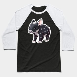 Cute Mountain Tapir Illustration - Adorable Animal Art Baseball T-Shirt